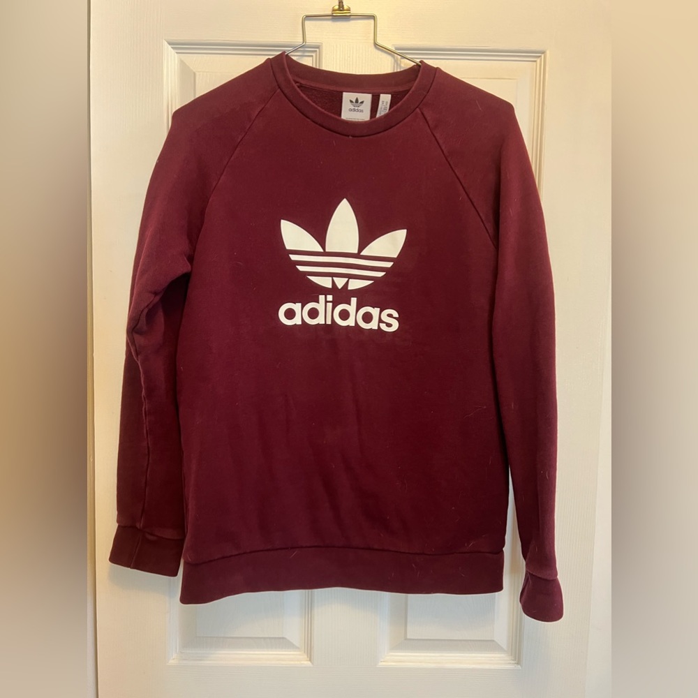 Mens Adidas Originals Red Centre Logo Graphic Sweater Size Medium